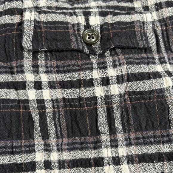 Free People Womens Size 8 Linen Look Cotton Mid Rise Straight Trouser Pant Plaid - Picture 15 of 16